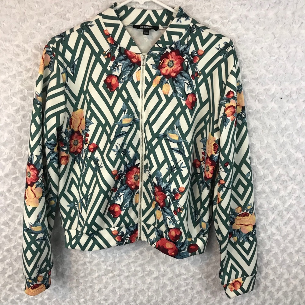 Floral Lightweight Bomber Jacket NWOT